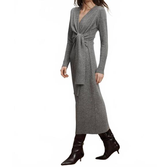 NEW VERONICA BEARD salomez knit dress in heather grey - Picture 4 of 5